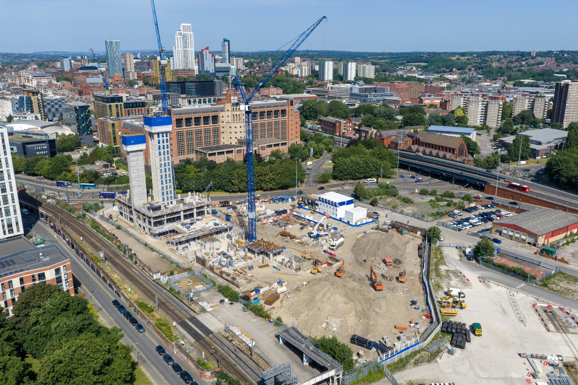 City centre construction with materials management system City centre construction with materials management system